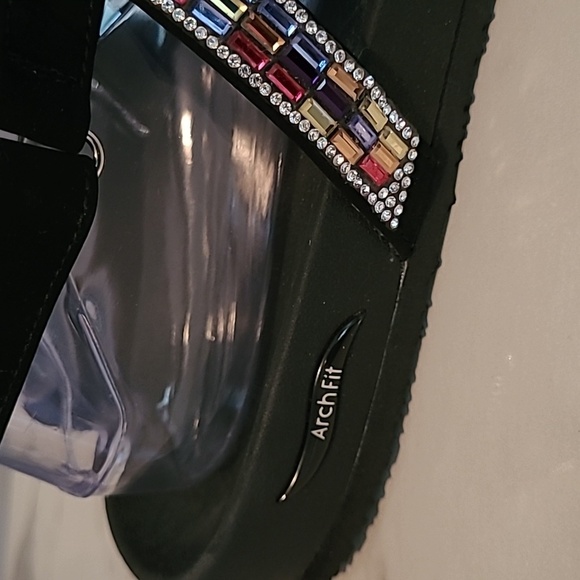 Skechers ArchFit Cali Rhinestones Thong Sandals Wmns 9 Bedazzled Summer Beach - Picture 4 of 10